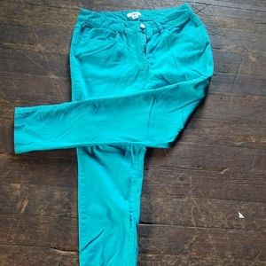 Turquoise skinny pants